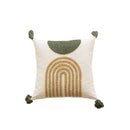 Axyaa Moroccan Jacquard Cotton Tufted Pillowcase Set, Geometric Design, Headboard Cushion Cover