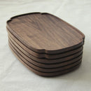 Axyaa Black Walnut Lace Tray for Bread, Fruit, Snacks - Plum Blossom Edge - Tea Tray