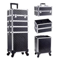 Axyaa 4 in 1 Makeup Trolley Case on Wheels with Lock Salon Storage Case