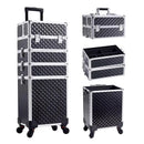 Axyaa 4 in 1 Makeup Trolley Case on Wheels with Lock Salon Storage Case