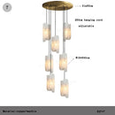Axyaa Natural Cloud Copper Stone Chandelier for Staircase & Living Room