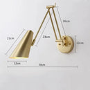 Axyaa Swing Arm LED Wall Sconce - Telescopic Rocker Switch Bedside Lamp