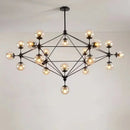 Axyaa Glass Chandelier: Industrial Retro Loft Living Room Lighting Fixtures