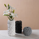 Axyaa Striped Ceramic Vase Wavy Pattern Flower Arrangement Terrarium Home Decoration