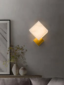 Axyaa Alabaster Wall Lamp All Copper Fixture Bedroom Staircase Headboard