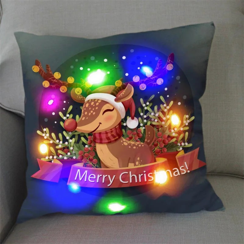 Axyaa Santa Claus LED Light Pillowcase 45X45cm