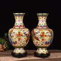 Axyaa Cloisonné Vases: Handmade Enamel Floral Decor Antique Chinese Porcelain Collectibles