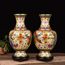 Axyaa Cloisonné Vases: Handmade Enamel Floral Decor Antique Chinese Porcelain Collectibles