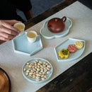 Axyaa Dessert Cake & Snack Plate for Tea, Pastries, Fruits - Creative Geometry Design