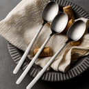 Axyaa Stainless Steel Long Handle Dessert Eating Spoon Oval Tableware