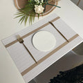 Axyaa 30x45cm Luxe Woven Vinyl Placemats for Kitchen & Dining