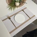 Axyaa 30x45cm Luxe Woven Vinyl Placemats for Kitchen & Dining