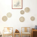 Rattan Straw Wall Hanging Decor by Axyaa - Handmade Round Frame Ornament & Table Mat