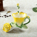 Axyaa Camellia Flower Ceramic Coffee Cup Set