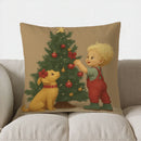 Axyaa Charming Girl Christmas Pillow Cover for Sofa, Bedroom, Car - Sweet Lollipop Design