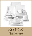 Axyaa White Porcelain Dinner Set for 6/12 with Cups, Saucers, Plates