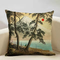 Axyaa Japanese Landscape Ukiyo Style Cushion Cover 45x45cm Art Decor Linen Pillow Case