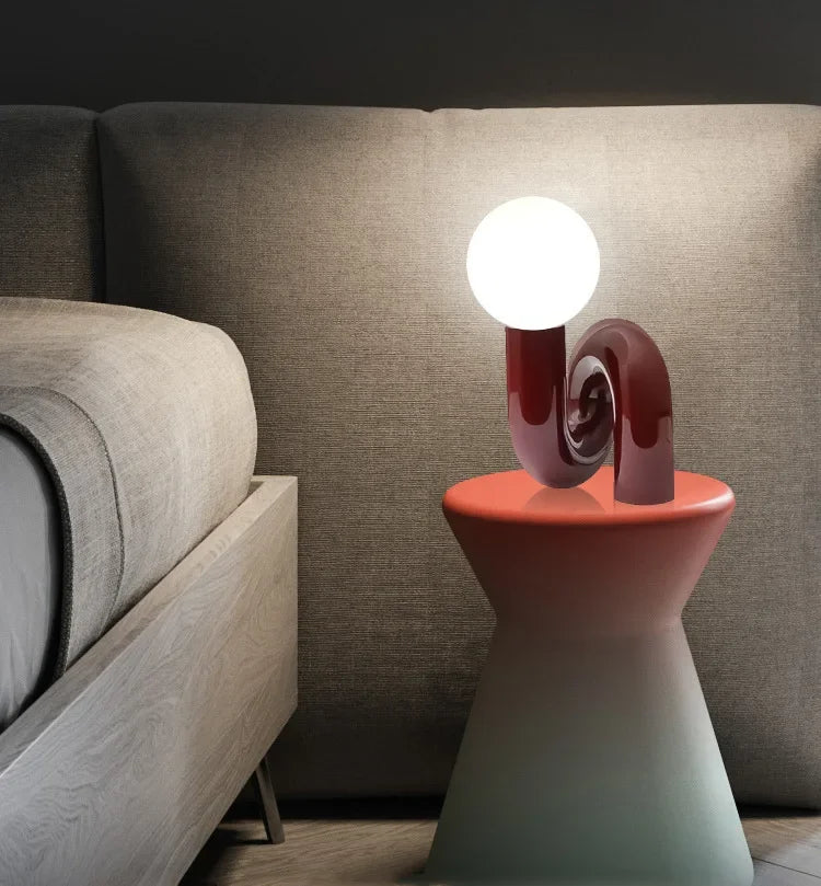 Axyaa Nordic Red Modern Children's Bedroom Bedside Soft Decoration Light Luxury Table