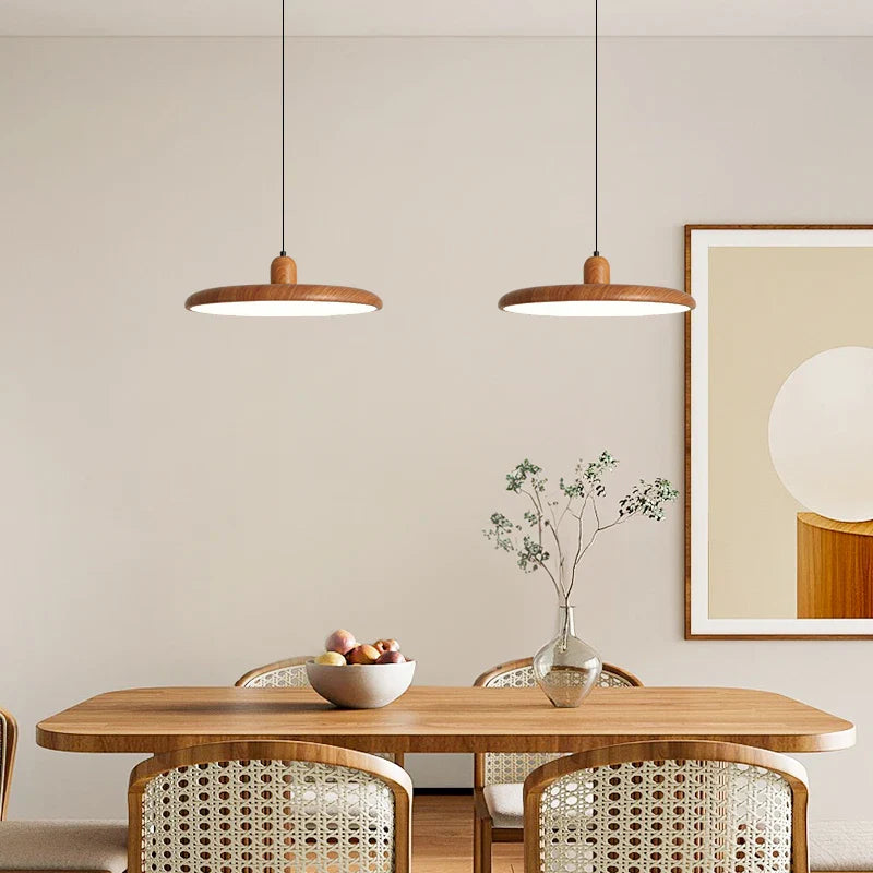Retro Walnut Chandelier by Axyaa: Wood Grain Home Decor for Dining Room, Bedroom & Living Room