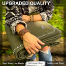 Axyaa King Size Wool Blanket, Olive Green, Washable, Best for Camping