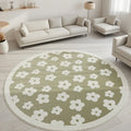 Axyaa Plush Imitation Cashmere Round Carpet Premium Fluffy Rug for Bedroom & Living Room