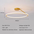 Axyaa Modern LED Round Ring Ceiling Chandelier Aluminum Dimmable Bedroom Light Fixtures