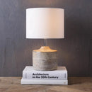 Axyaa Wood Table Lamps with LED, Linen Lampshade for Living Room, Office, and Bedroom