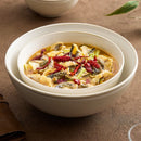Axyaa Large Ceramic Soup Noodle Bowl - Beige Boiled Sauerkraut Fish Dish