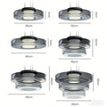 Axyaa Amber Smoky Grey Glass Pendant Lamp - LED Ceiling Light