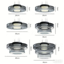 Axyaa Amber Smoky Grey Glass Pendant Lamp - LED Ceiling Light