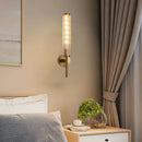 Clear Glass Gold Brass Wall Light by Axyaa - Indoor Foyer Bedroom Sconce