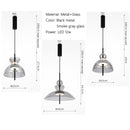 Axyaa Nordic Smoke Gray Glass LED Pendant Light, 12W, Minimalist Design