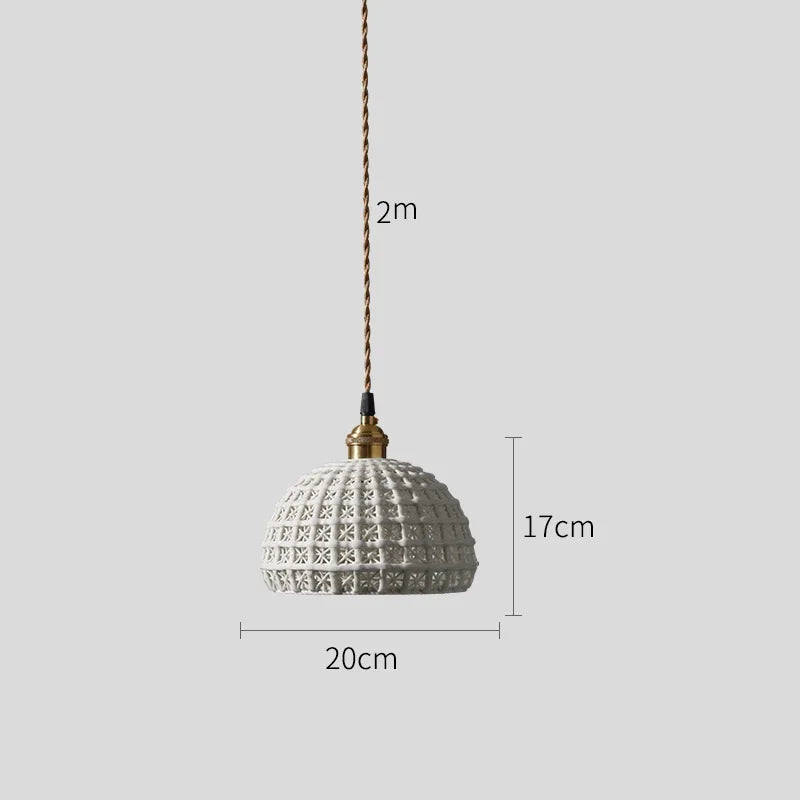 Axyaa Ceramic LED Pendant Lights: Modern Nordic Copper Hanging Lamp for Indoor Lighting