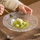Axyaa Glass Ripple Plate Set for Molecular Cuisine Restaurant Tableware