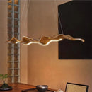 Axyaa Wood Grain Pendant Light for Japanese Restaurant Study Decor