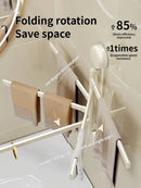 Axyaa Suction Cup Rotating Towel Rack - Wall Mounted Bathroom Storage Rack