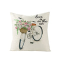Pink Truck Flower Print Cushion Cover 45x45cm - Axyaa
