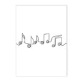 Axyaa Nordic Piano Music Notes Wall Art Poster - Black White Canvas Print