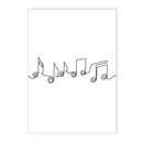 Axyaa Nordic Piano Music Notes Wall Art Poster - Black White Canvas Print