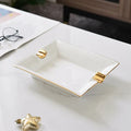 Axyaa Gold-Painted Bone Ashtray: Luxury Ceramic Cigar Holder