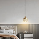 Axyaa Minimalist Luxury Black Gold LED Pendant Light for Bedroom & Living Room
