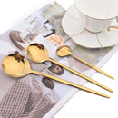 Axyaa Gold Flatware Set - 10Pcs Stainless Steel Dinnerware Cutlery Silverware