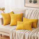 Axyaa Mustard Yellow Corduroy Boho Pillow Cover