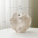 Axyaa Ceramic Petal Vase: Irregular Folds Curved Flowerpot for Home Decor & Arrangements