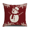 Axyaa Christmas Linen Print Throw Pillow Cover for Home Sofa, Living Room and Bedroom