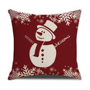 Axyaa Christmas Linen Print Throw Pillow Cover for Home Sofa, Living Room and Bedroom