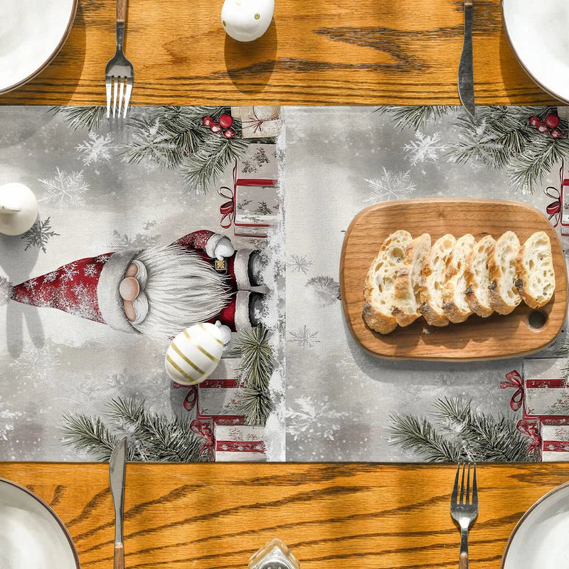 Axyaa Christmas Dwarf Snowflakes Table Runner: Home Wedding Party Centerpieces Decoration