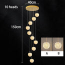 Axyaa Crystal Chandelier Stair Pendant Lighting Modern Home Décor Living Room Lights