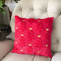 Axyaa Christmas Theme Embroidered Throw Pillow Cover for Home Sofa Decor