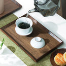 Axyaa Wooden Tea & Coffee Serving Tray Solid Walnut Wood Rectangular Snack Tray